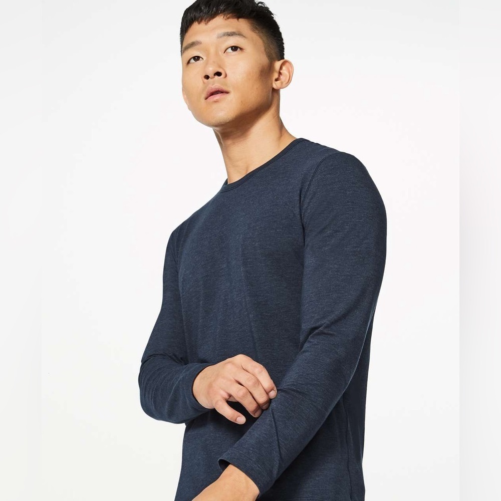 Lululemon 5 Year Basic Long Sleeve Heathered Nautical Navy